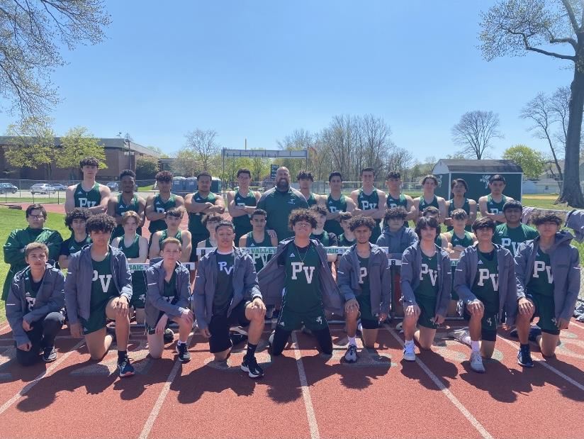 Boys Winter Track posing on track; property of Mr. Thornton