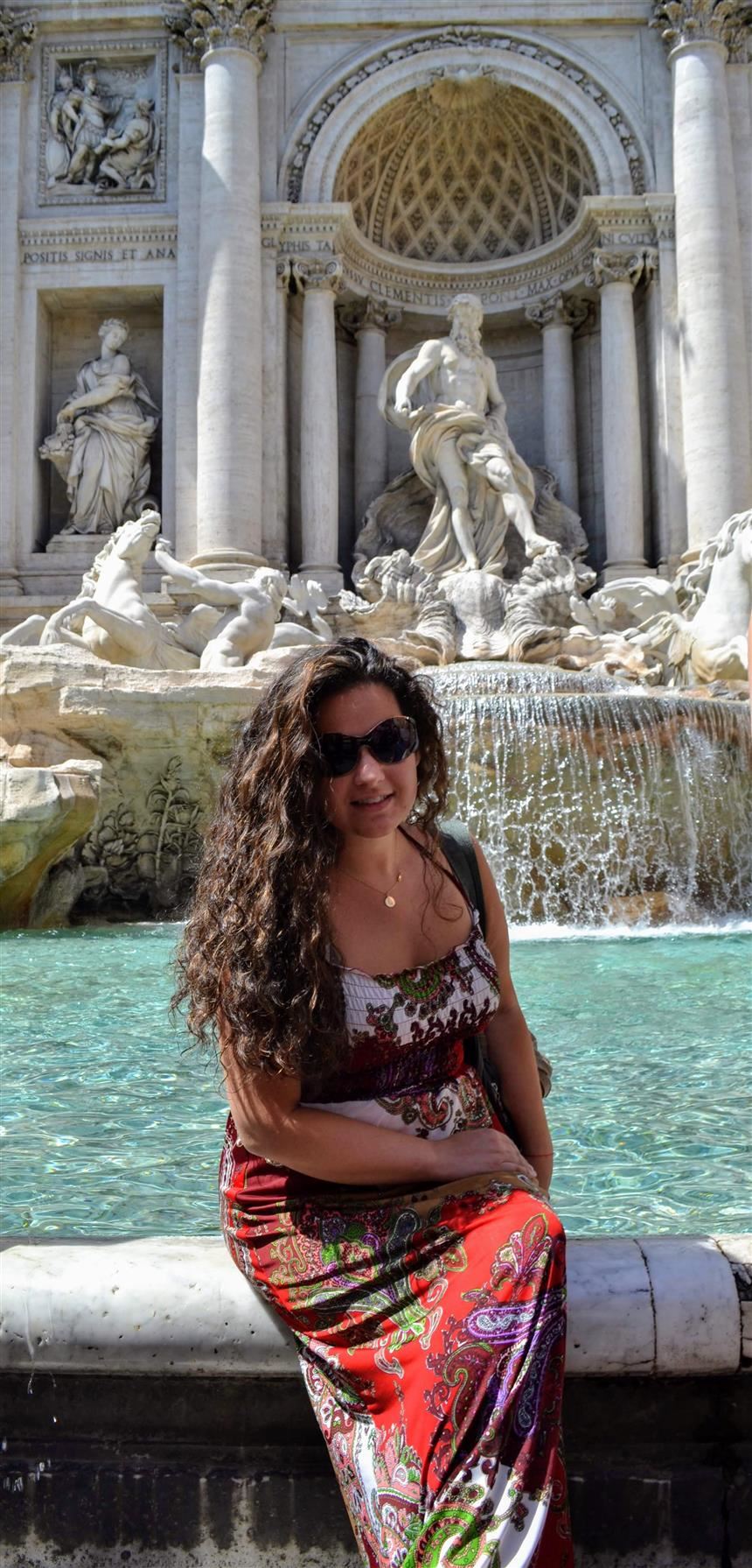 Ms. Zulic in front of the Trevi Fountain; property of Ms. Zulic 